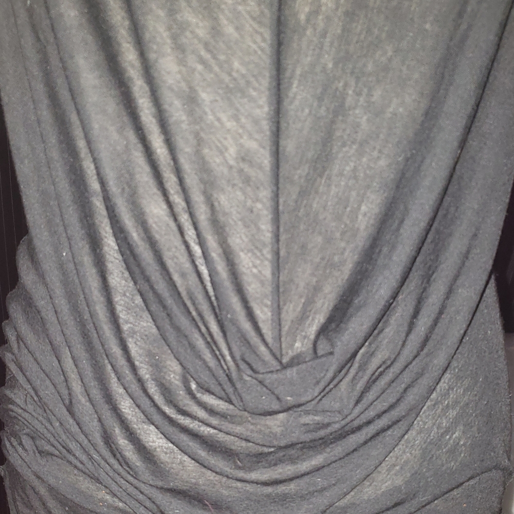 Helmut lang jet black draping back high low tank top s